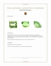 11.68 Ct. Yellowish Green Prasiolite from Brazil Appraisal