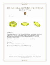 6.20 Ct. Yellowish Green Chrysoberyl from Ceylon (Sri Lanka) Appraisal