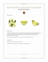 5.97 Ct. Greenish Yellow Chrysoberyl from Ceylon (Sri Lanka) Appraisal