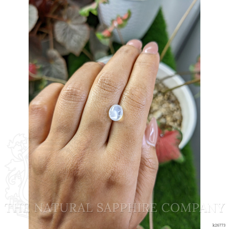 2.11 Ct. White Cabochon Moonstone from Ceylon (Sri Lanka)