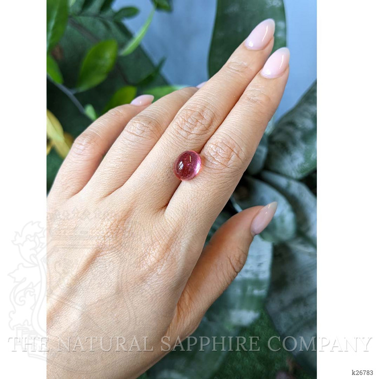 7.23 Ct. Reddish Pink Cabochon Rubellite Tourmaline from Nigeria