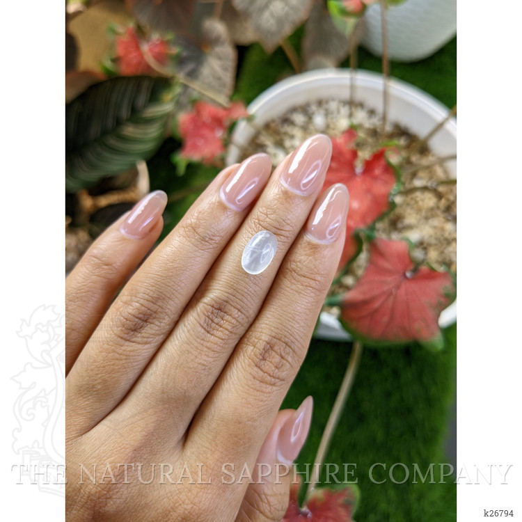 2.77 Ct. White Cabochon Moonstone from Ceylon (Sri Lanka)