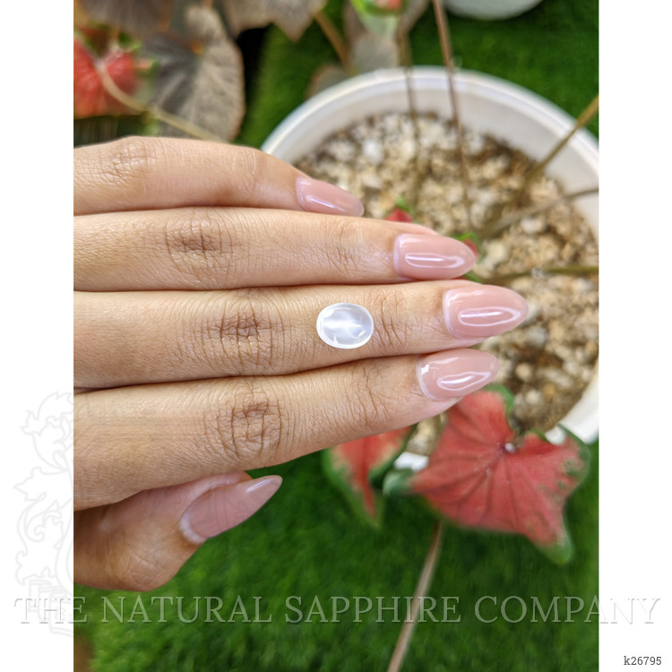 2.86 Ct. White Cabochon Moonstone from Ceylon (Sri Lanka)