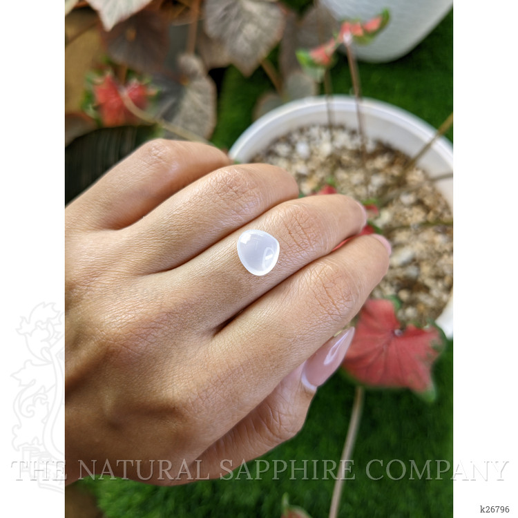 2.96 Ct. White Cabochon Moonstone from Ceylon (Sri Lanka)