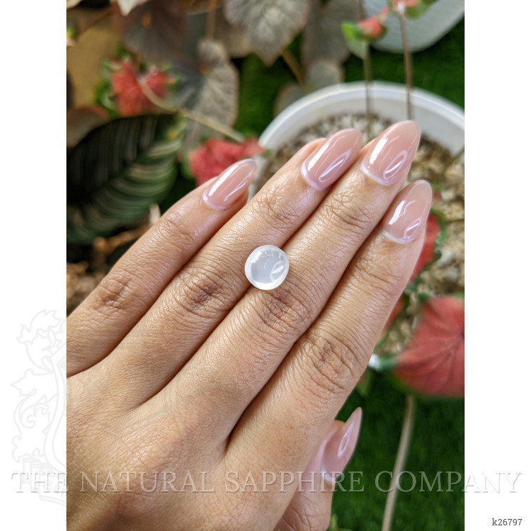 2.98 Ct. White Cabochon Moonstone from Ceylon (Sri Lanka)