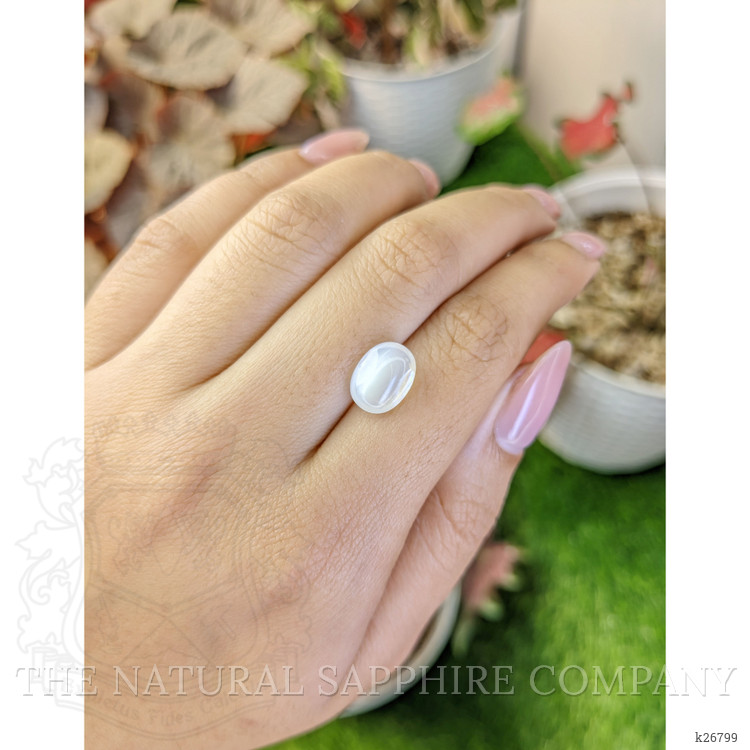 3.26 Ct. White Cabochon Moonstone from Ceylon (Sri Lanka)