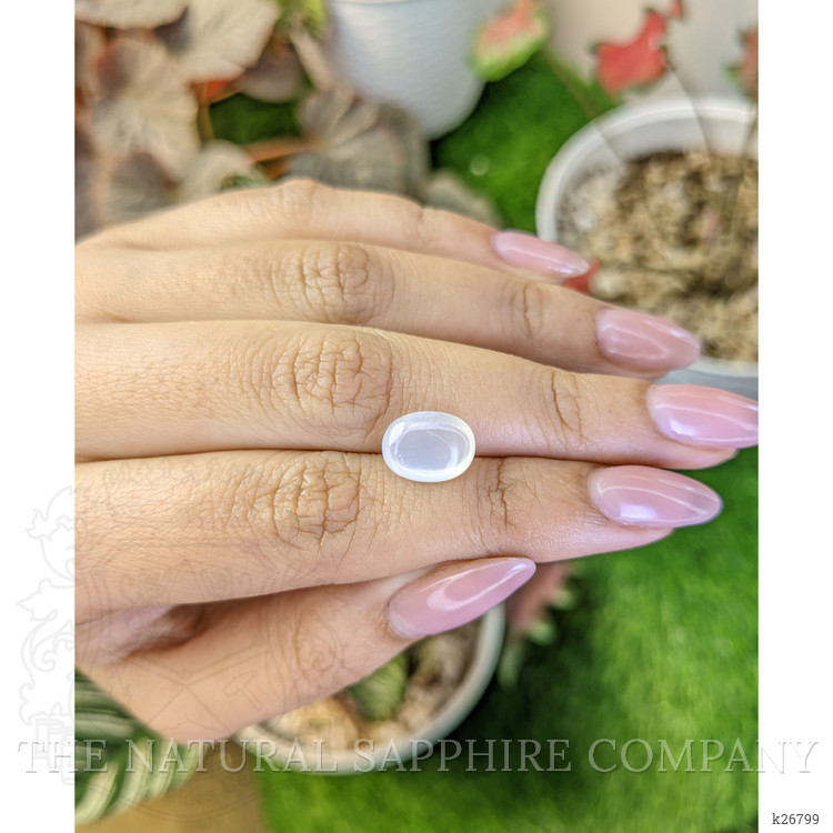 3.26 Ct. White Cabochon Moonstone from Ceylon (Sri Lanka)