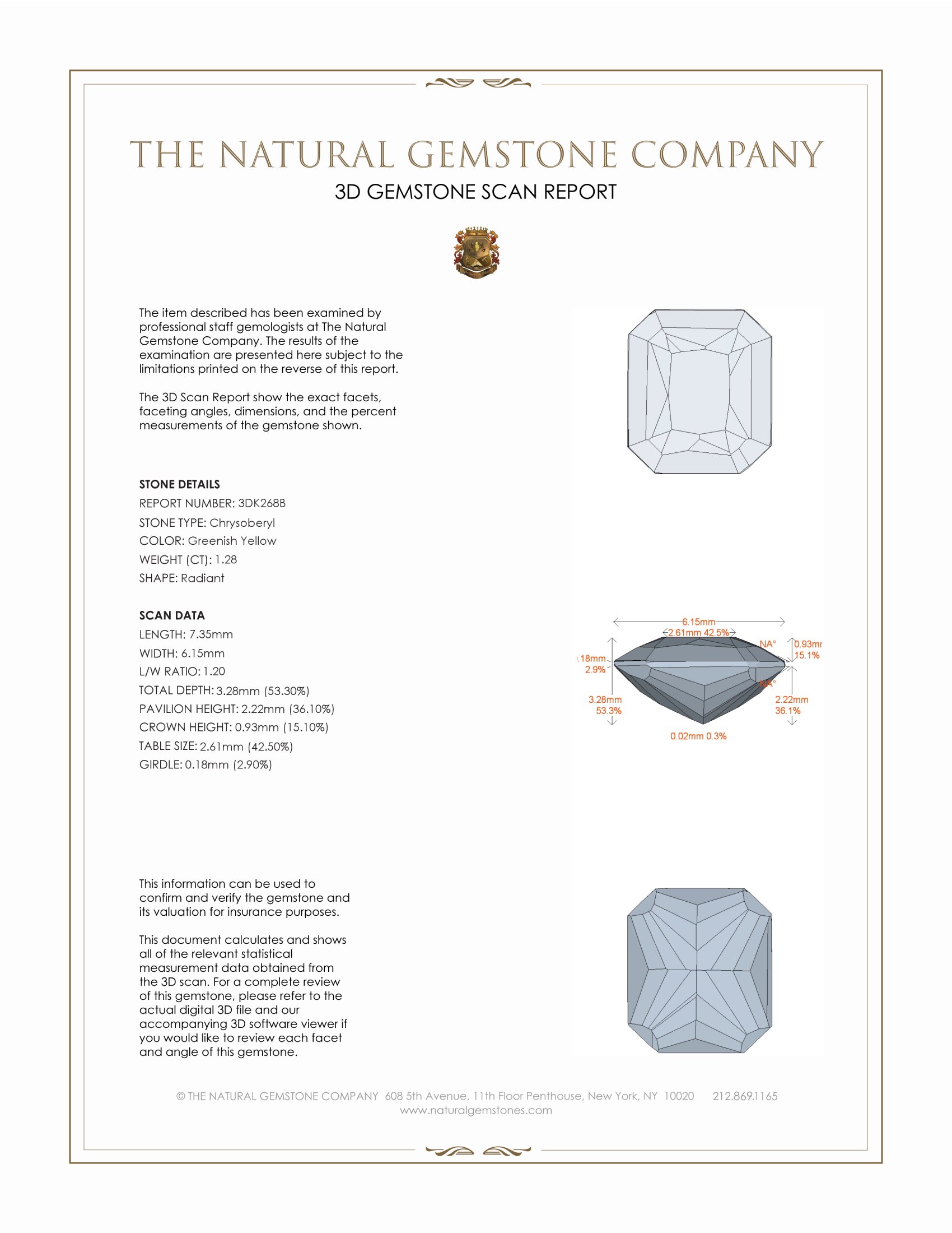 1.28 Ct. Chrysoberyl from Ceylon (Sri Lanka)