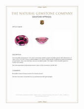 1.34 Ct. Pinkish Purple Rhodolite Garnet from Ceylon (Sri Lanka) Appraisal
