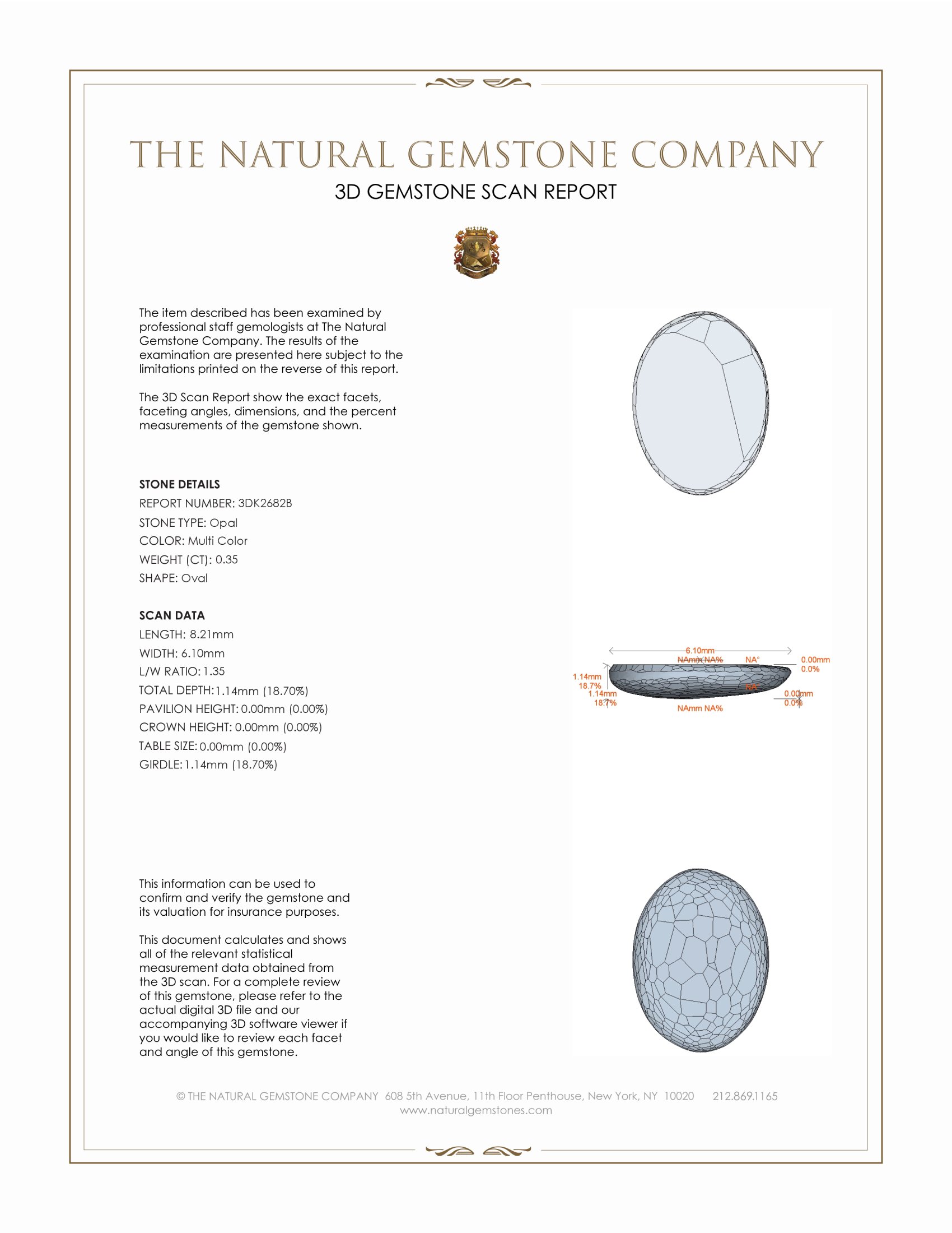 0.35 Ct. White Opal from Australia