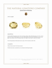 7.44 Ct. Yellow Citrine from Ceylon (Sri Lanka) Appraisal