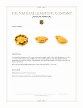 8.99 Ct. Orangish Yellow Citrine from Ceylon (Sri Lanka) Appraisal