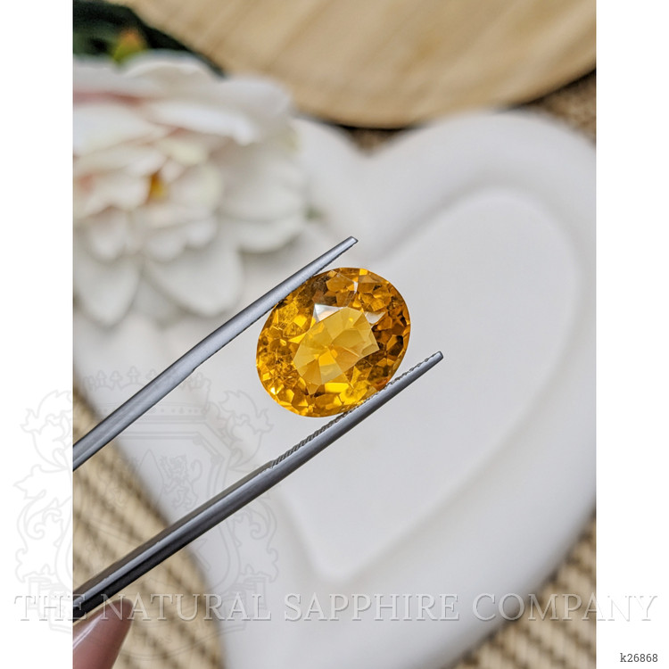 8.99 Ct. Orangish Yellow Citrine from Ceylon (Sri Lanka)