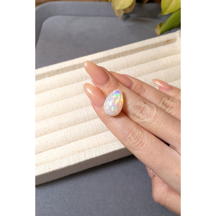 11.33 Ct. Multi Color Cabochon White Opal (Light Opal) from Australia