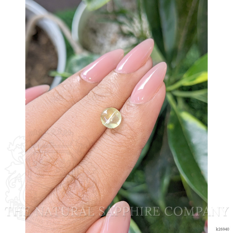 1.50 Ct. Yellowish Green Cabochon Chrysoberyl from Ceylon (Sri Lanka)
