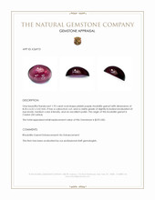 1.93 Ct. Pinkish Purple Cabochon Rhodolite Garnet from Ceylon (Sri Lanka) Appraisal