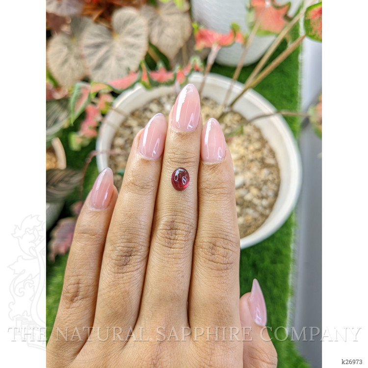 1.93 Ct. Pinkish Purple Cabochon Rhodolite Garnet from Ceylon (Sri Lanka)