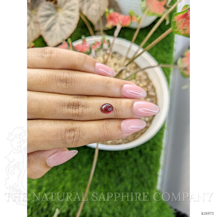 1.93 Ct. Pinkish Purple Cabochon Rhodolite Garnet from Ceylon (Sri Lanka)