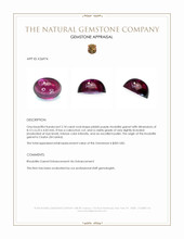 2.18 Ct. Pinkish Purple Cabochon Rhodolite Garnet from Ceylon (Sri Lanka) Appraisal