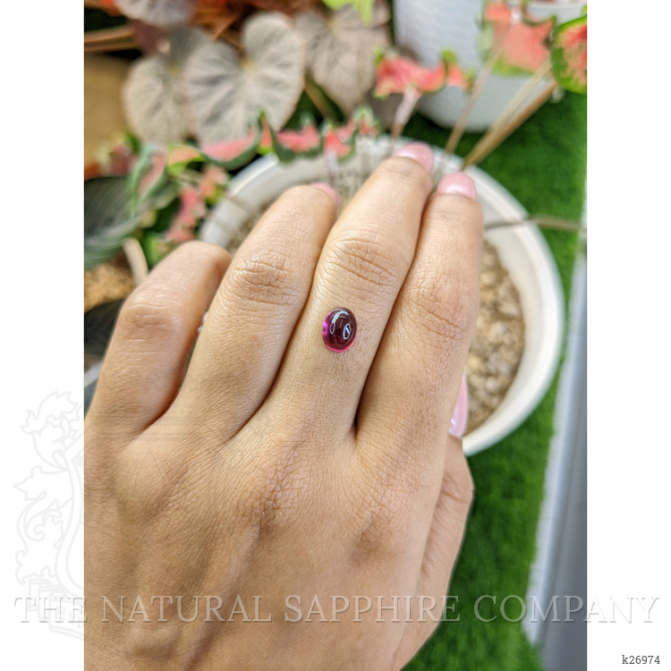 2.18 Ct. Pinkish Purple Cabochon Rhodolite Garnet from Ceylon (Sri Lanka)