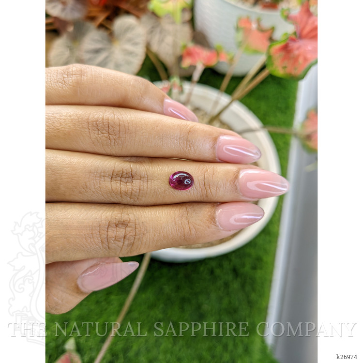 2.18 Ct. Pinkish Purple Cabochon Rhodolite Garnet from Ceylon (Sri Lanka)