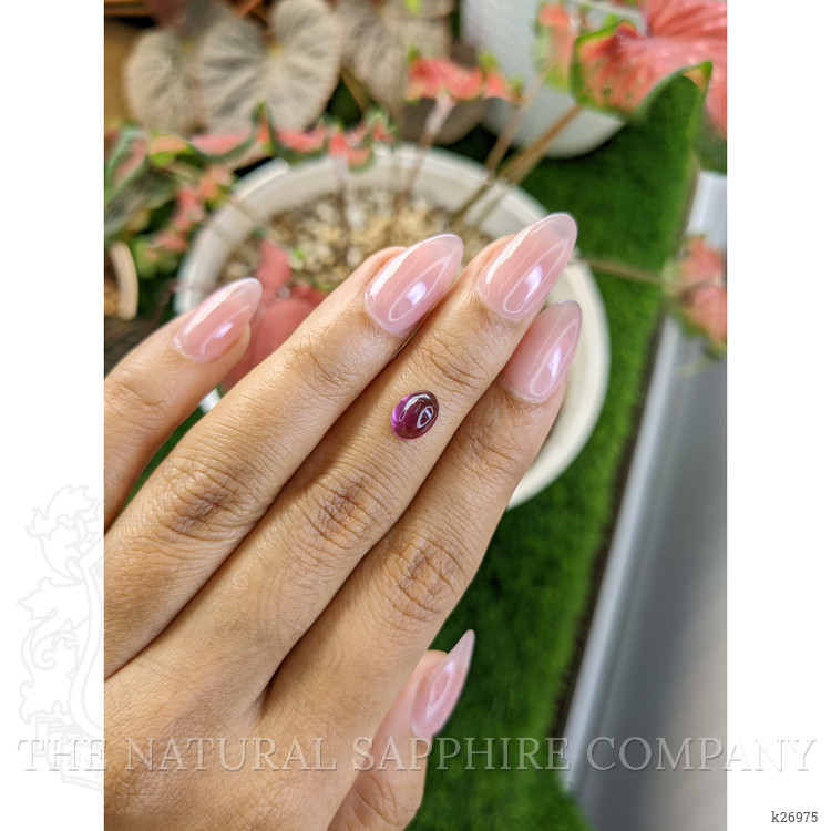 2.00 Ct. Purple Cabochon Rhodolite Garnet from Ceylon (Sri Lanka)