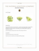 1.08 Ct. Greenish Yellow Chrysoberyl from Tanzania Appraisal