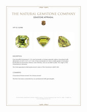 1.23 Ct. Yellowish Green Chrysoberyl from Tanzania Appraisal