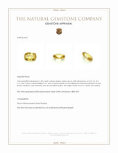 1.89 Ct. Yellow Zircon from Ceylon (Sri Lanka) Appraisal