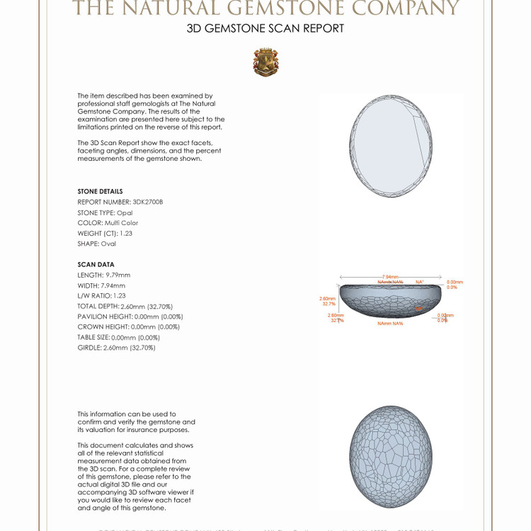 1.23 Ct. Cabochon White Opal from Australia