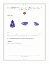 2.77 Ct. Violet Tanzanite from Tanzania Appraisal