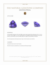 2.08 Ct. Violet Tanzanite from Tanzania Appraisal