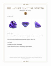 2.49 Ct. Violet Tanzanite from Tanzania Appraisal
