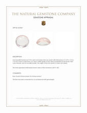 9.54 Ct. Pink Cabochon Rose Quartz from Ceylon (Sri Lanka) Appraisal