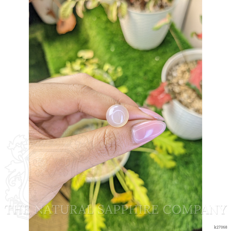 6.11 Ct. Peach Cabochon Rose Quartz from Ceylon (Sri Lanka)
