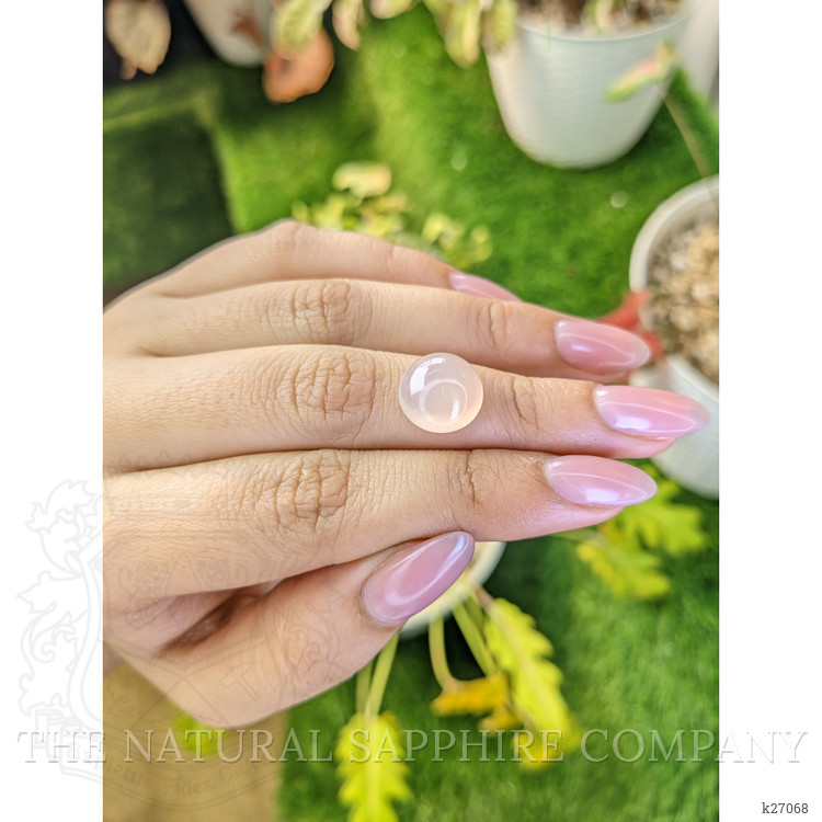 6.11 Ct. Peach Cabochon Rose Quartz from Ceylon (Sri Lanka)