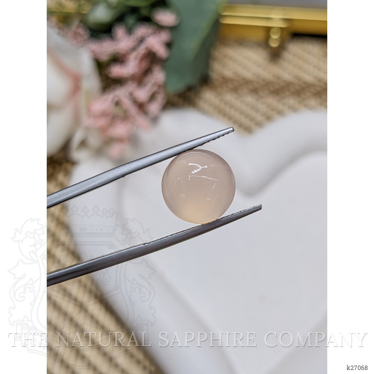 6.11 Ct. Peach Cabochon Rose Quartz from Ceylon (Sri Lanka)