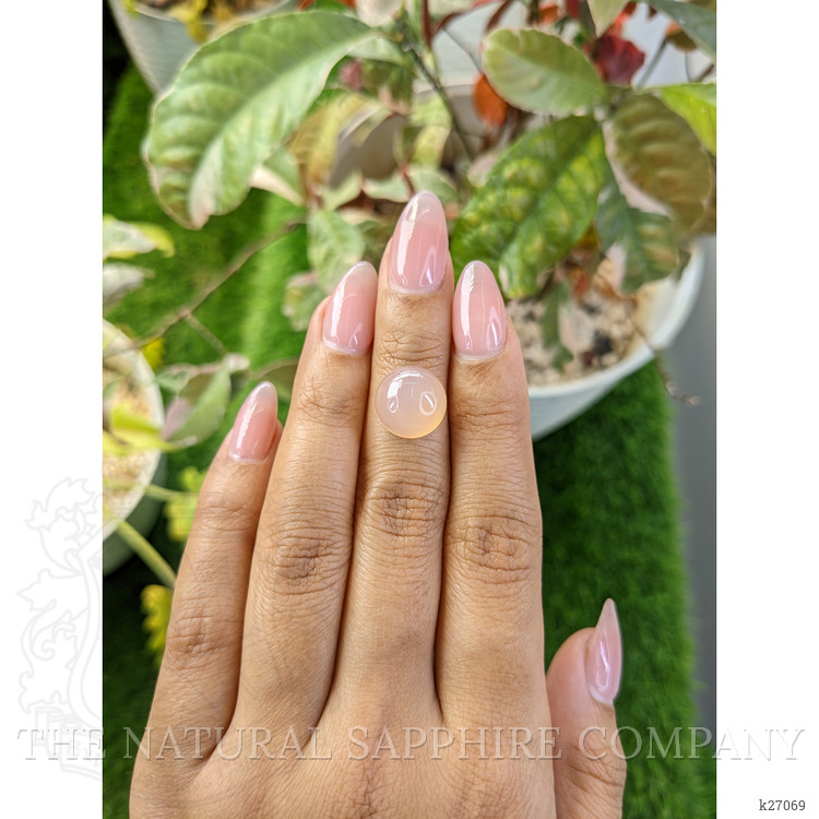 6.18 Ct. Peach Cabochon Rose Quartz from Ceylon (Sri Lanka)