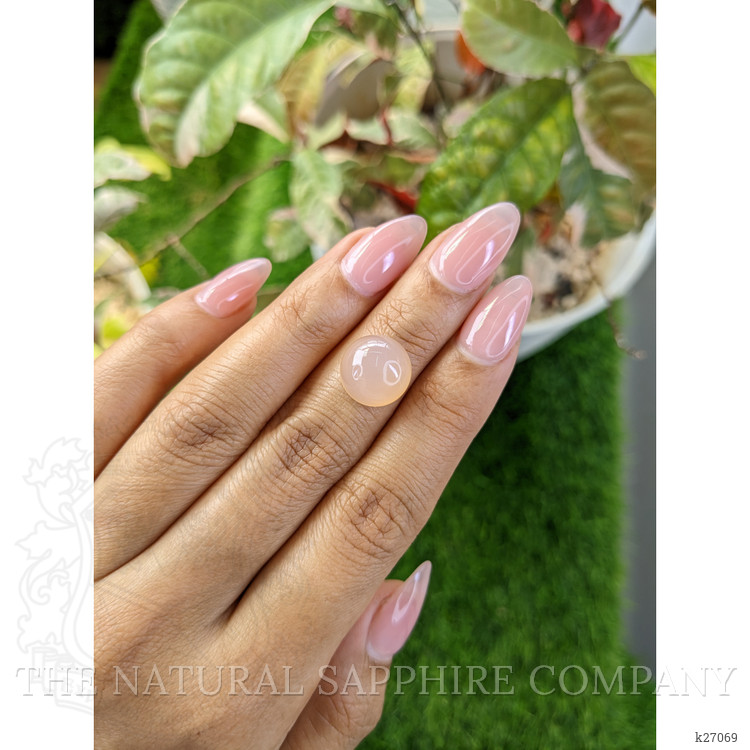 6.18 Ct. Peach Cabochon Rose Quartz from Ceylon (Sri Lanka)