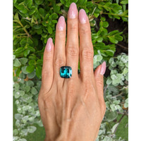 13.04 Ct. Bluish Green Tourmaline from Mozambique Life Style