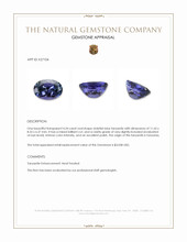 4.34 Ct. Violetish Blue Tanzanite from Tanzania Appraisal