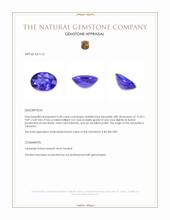 4.58 Ct. Violetish Blue Tanzanite from Tanzania Appraisal