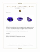 8.06 Ct. Violetish Blue Tanzanite from Tanzania Appraisal