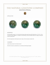 13.18 Ct. Bluish Green Jade from Burma (Myanmar) Appraisal