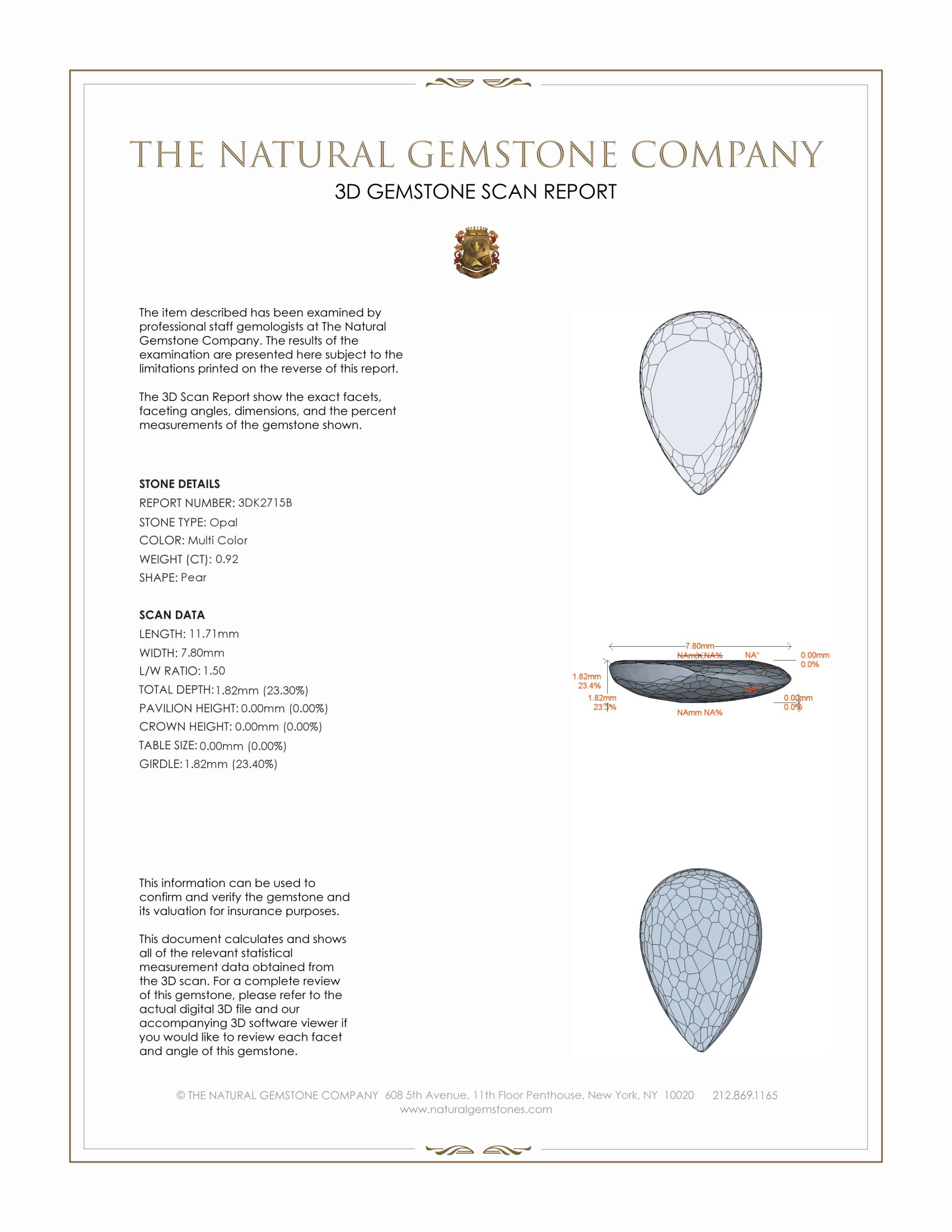 0.92 Ct. White Opal from Australia