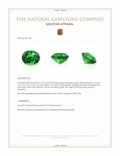1.07 Ct. Tsavorite Garnet from Tanzania Appraisal
