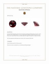 11.48 Ct. Red Garnet from Ceylon (Sri Lanka) Appraisal