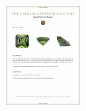 2.92 Ct. Yellowish Green Tourmaline from Ceylon (Sri Lanka) Appraisal