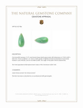 12.37 Ct. Bluish Green Jade from Burma (Myanmar) Appraisal