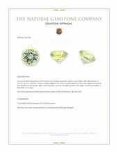 4.43 Ct. Greenish Yellow Tourmaline from Republic of Congo Appraisal